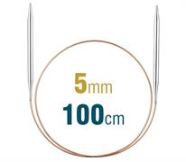 Circular Needle 100cm x 5.00mm White Brass, Long